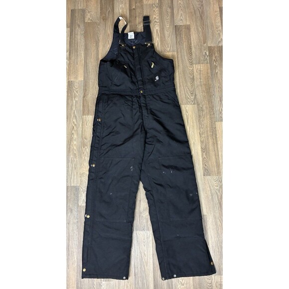 Carhartt R33 32x32 BLK Insulated Yukon Arctic Bibs Overalls Black Zip-to-Hip - Picture 1 of 14